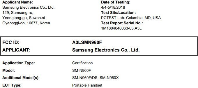 galaxy note 9 fcc approved 01