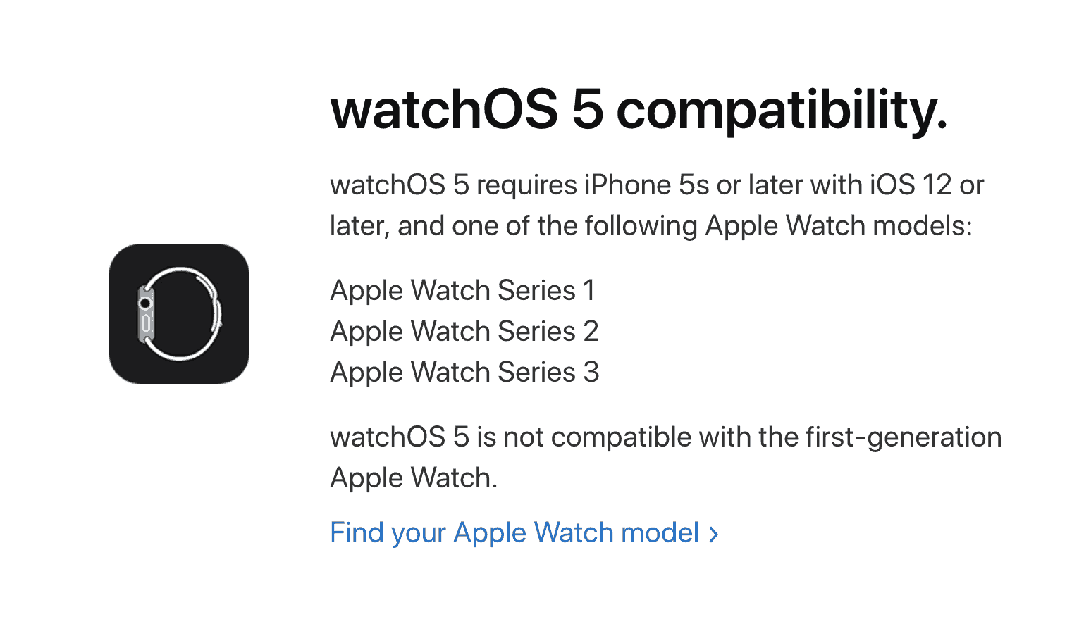 watchos 5 not support first gen apple watch 01