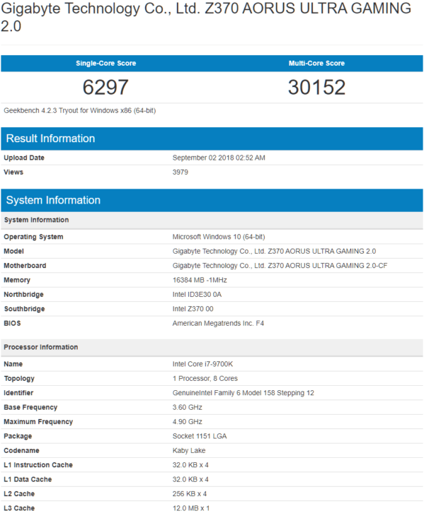 Core i7 9700K CPU Performance 1