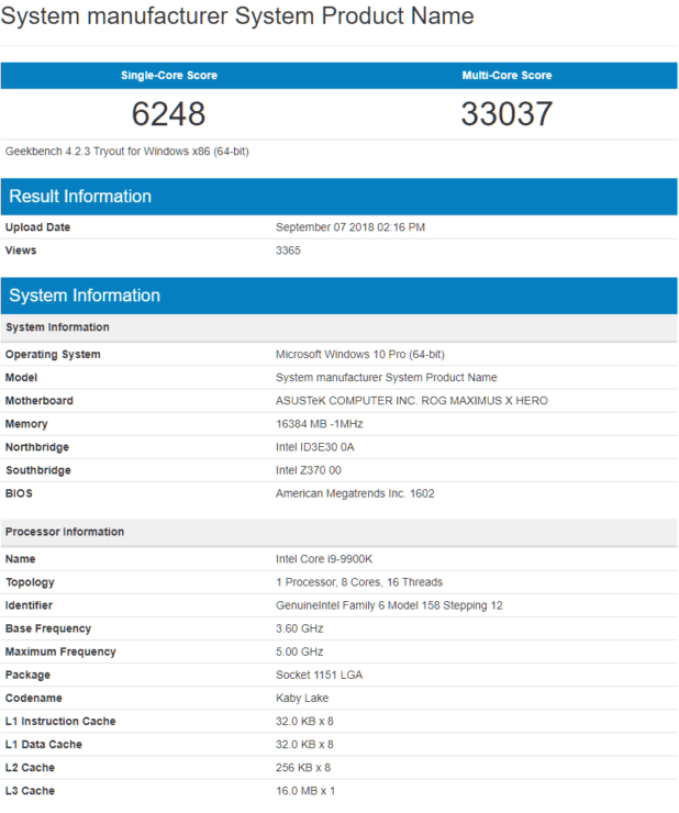 Core i9 9900K CPU Performance 1