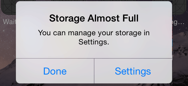 iphone storage almost full
