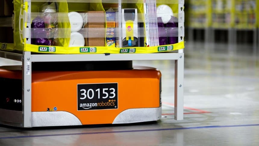 Accident protection Amazon equips employees with robots high visibility vests