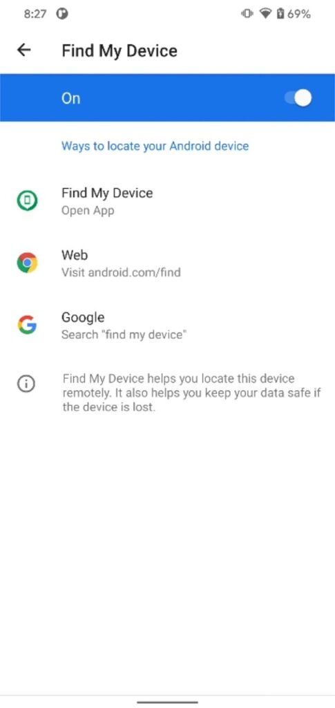 Google Play Services Find My Device