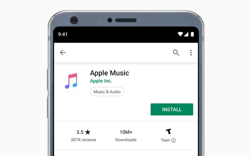 android google play store apple music install social card