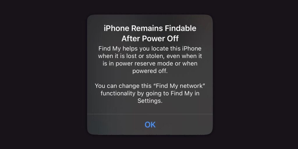 iphone no power findmy