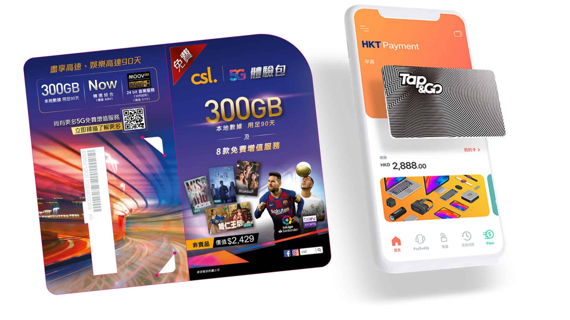 Tap & Go 登記消費券　免費獲贈 5G 300GB 數據卡