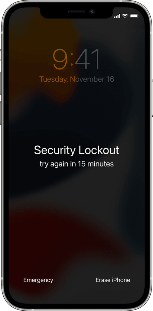 ios15 iphone12 pro forgot passcode security lockout