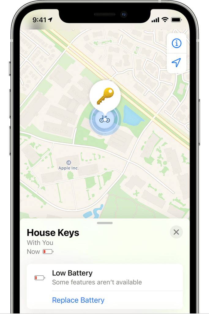 ios15 6 iphone 12 pro find my items airtag low battery cropped