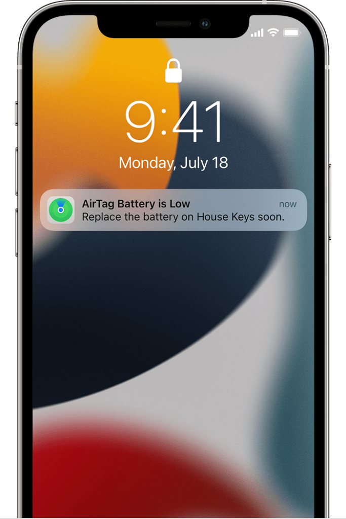 ios15 6 iphone 12 pro lock screen notification airtag low battery cropped