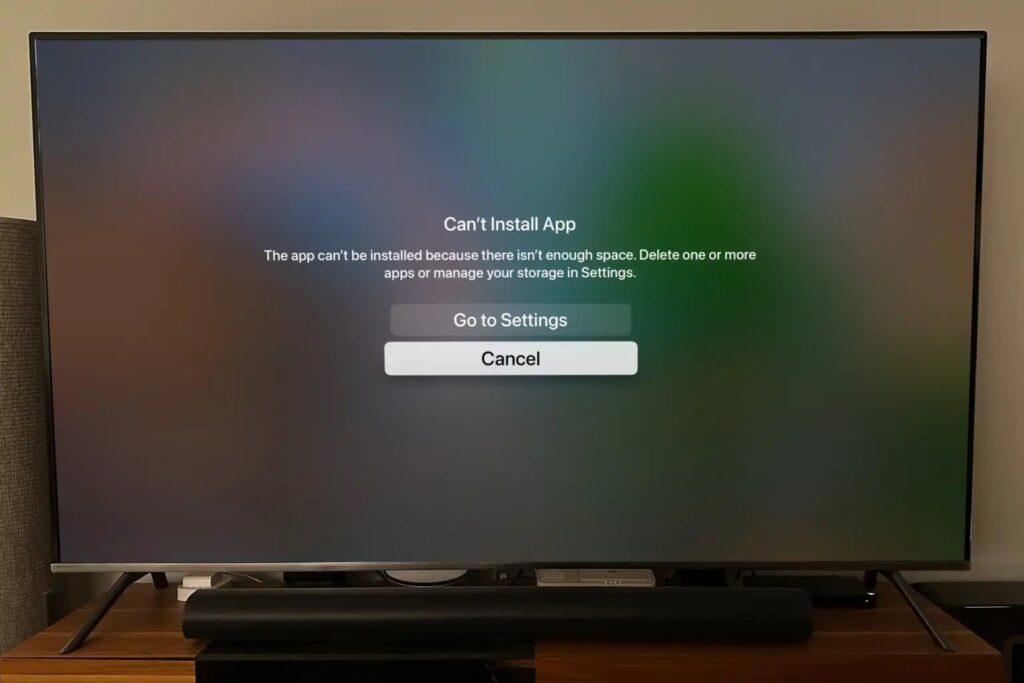 apple tv install app error