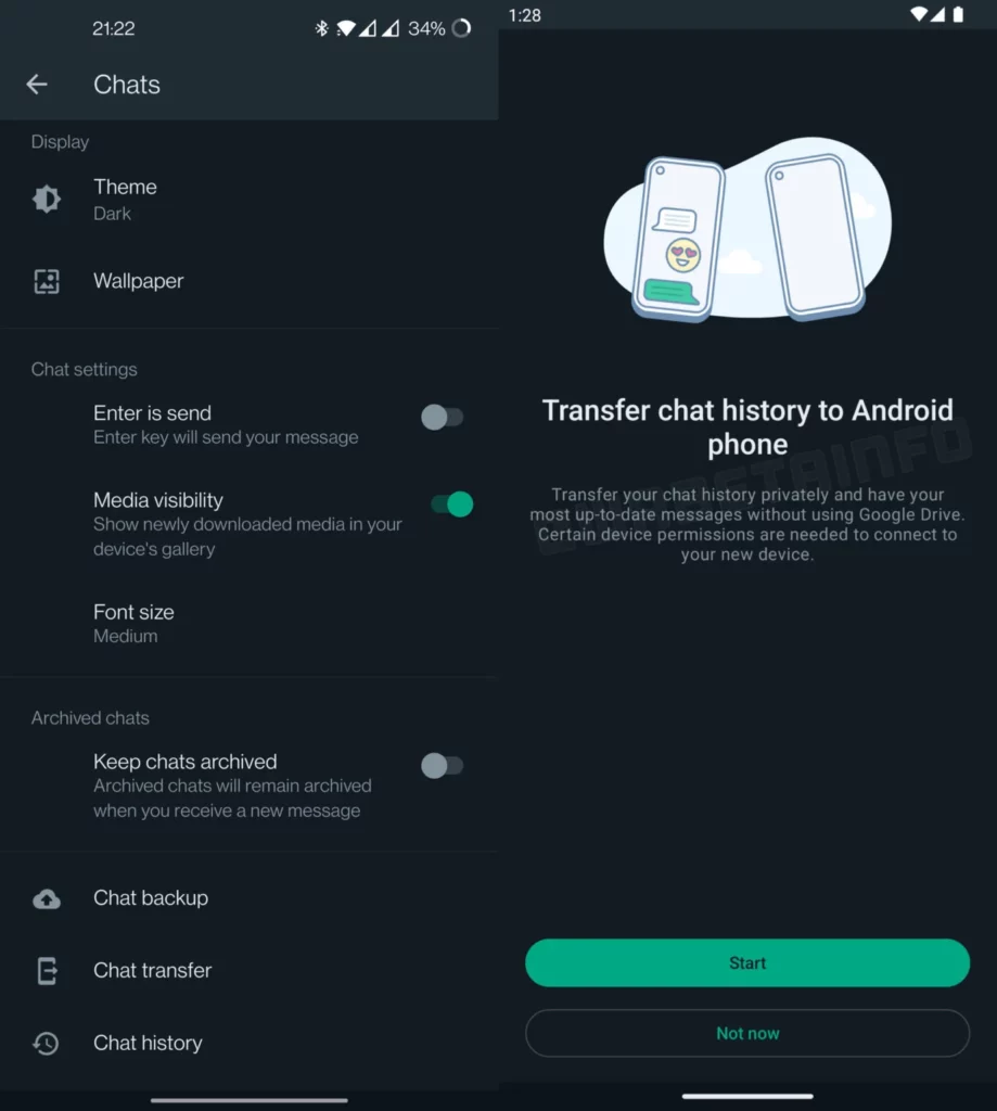 android history transfer