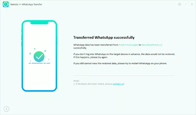 whatsapp android iphone transfer success watsgo2