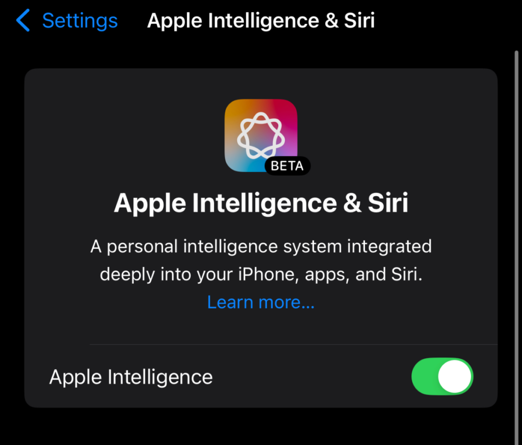 enable appleintelligence