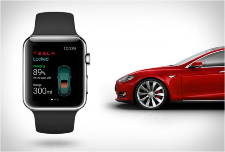 grande tesla apple watch app