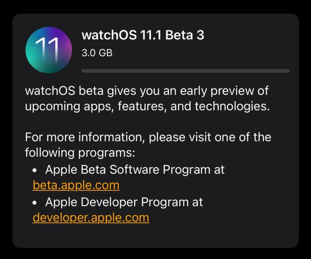 watchos 11 1 beta 3 is out v0 nw6qeso0g7sd1