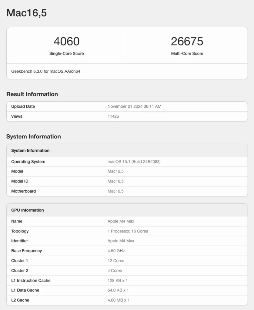 m4max geekbench