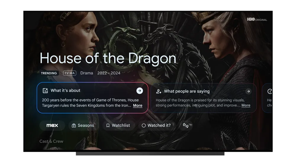 google tv interface