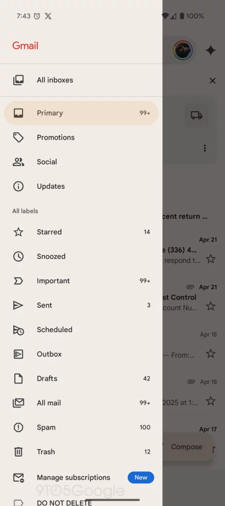 gmail manage subscriptions android 2
