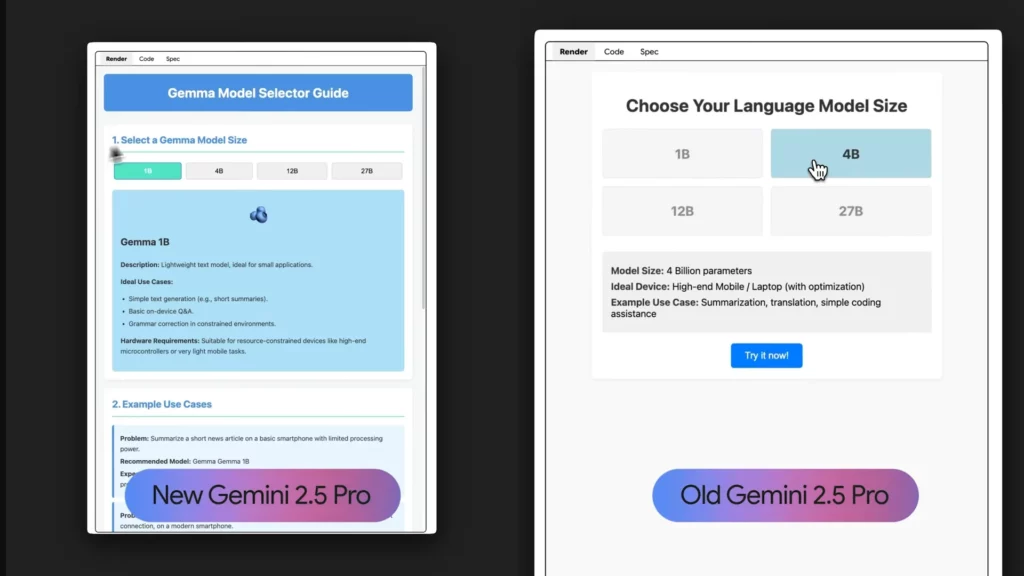Gemini 2.5 Pro Video to code capability 0 5 screenshot