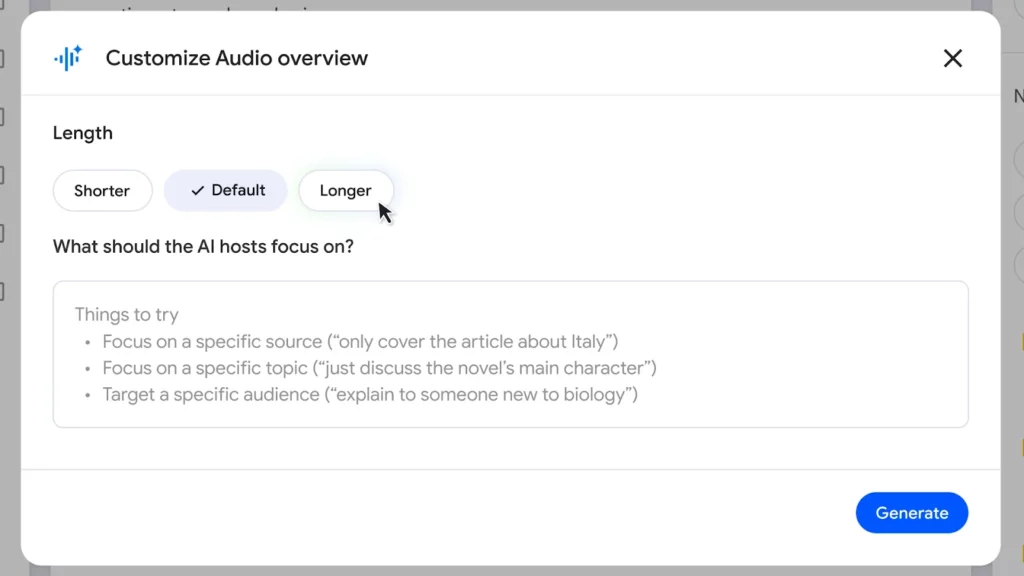 notebooklm audio lenght