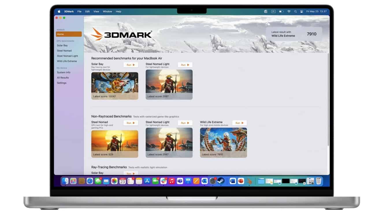 原生版 3DMark 效能測試工具登陸 macOS