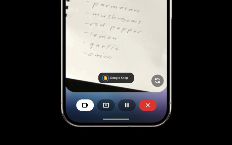 Gemini Live Google Keep 2