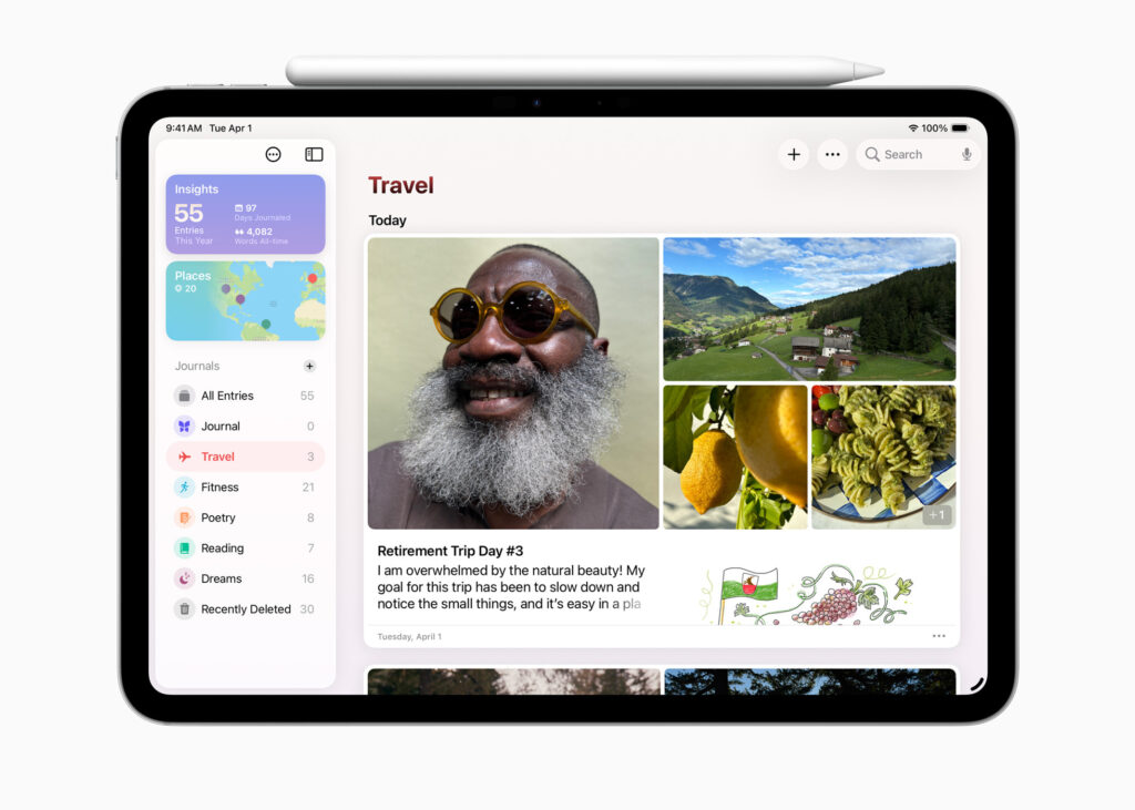 iPadOS 26 Journal app