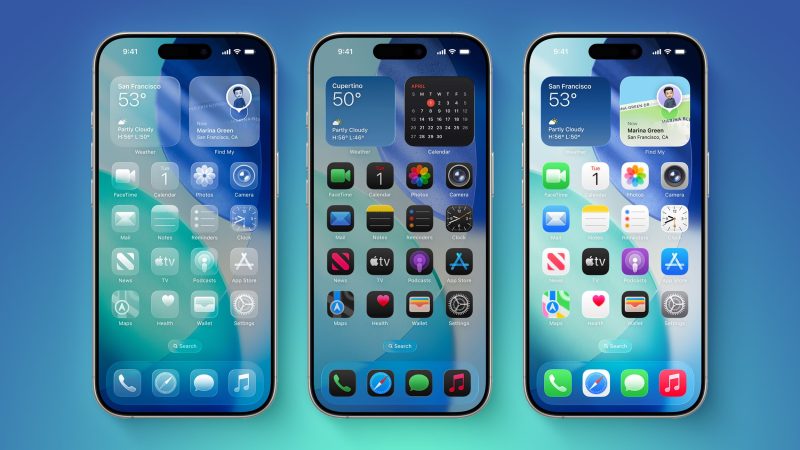 iOS 26 on Three iPhones