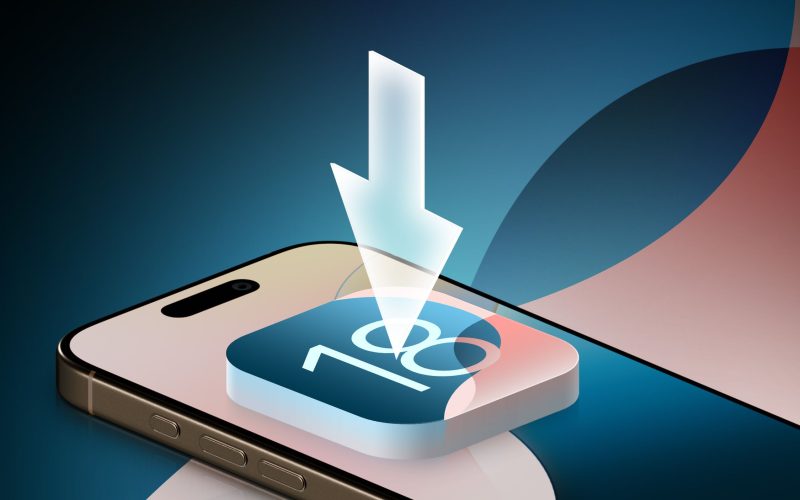 iOS 18 on iPhone Arrow Down