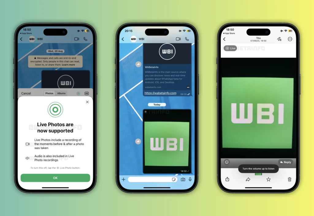 WA SHARE NATIVE LIVE PHOTOS ORIGINAL FILE FORMAT FEATURE IOS