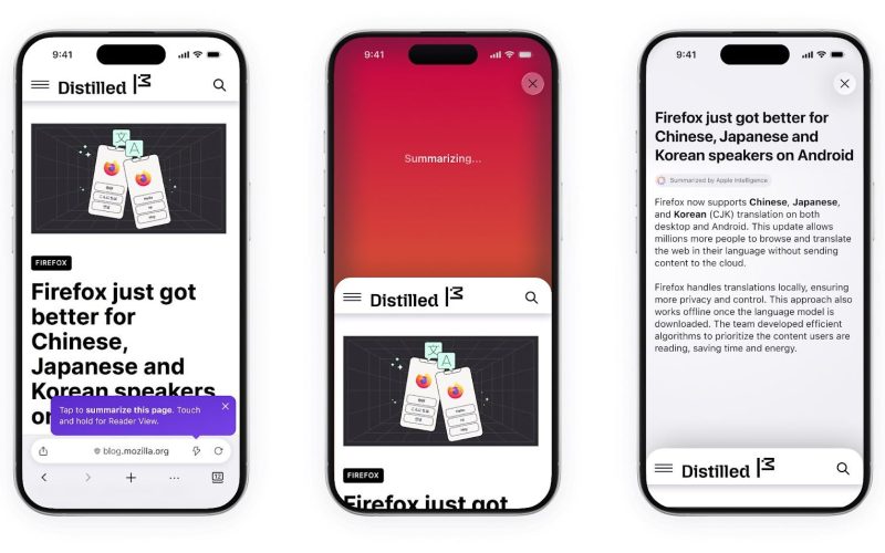 shake to summarize fire fox summaries