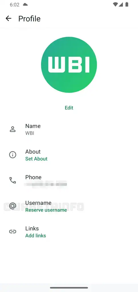 wabetainfo whatsapp username reservation