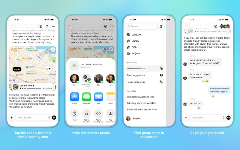 openai chatgpt group chats
