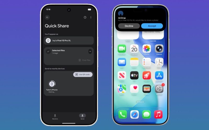 android iphone airdrop quickshare 1