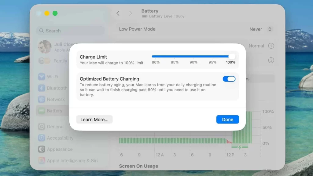 macos 26 4 charge limit 1