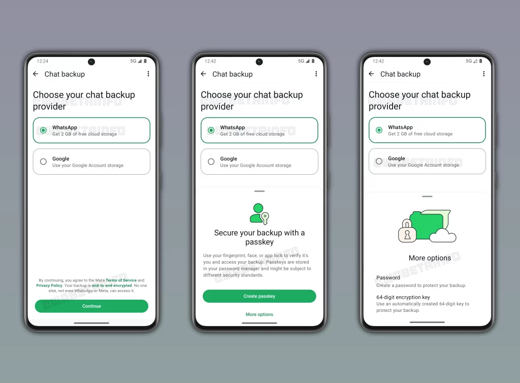 WA CHOOSE NEW CHAT BACKUP CLOUD PROVIDER WHATSAPP OPTION FEATURE ANDROID