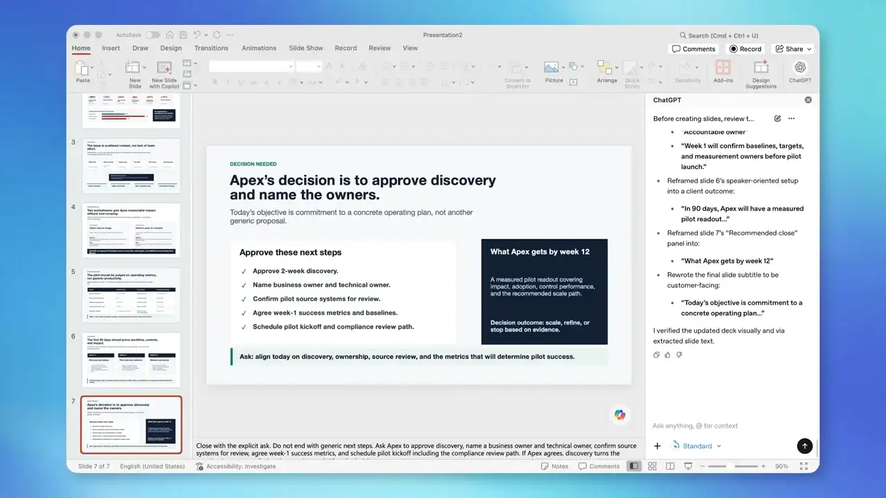 OpenAI 發佈 ChatGPT PowerPoint 外掛　警告可能誤刪內容