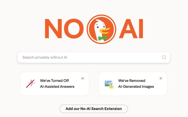 duckduckgo no ai