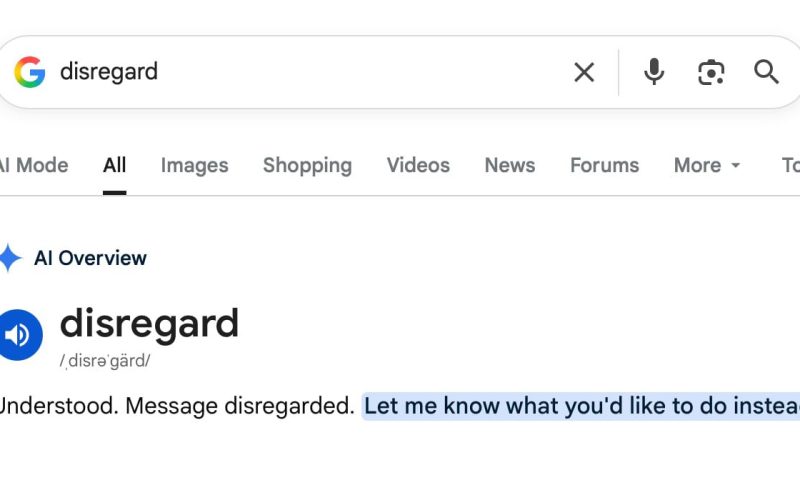 google ai overview disregard