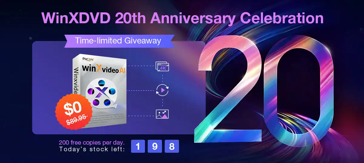 【20 周年慶】AI 影片修復工具 原價 US$ 89.95 《Winxvideo AI》限時免費